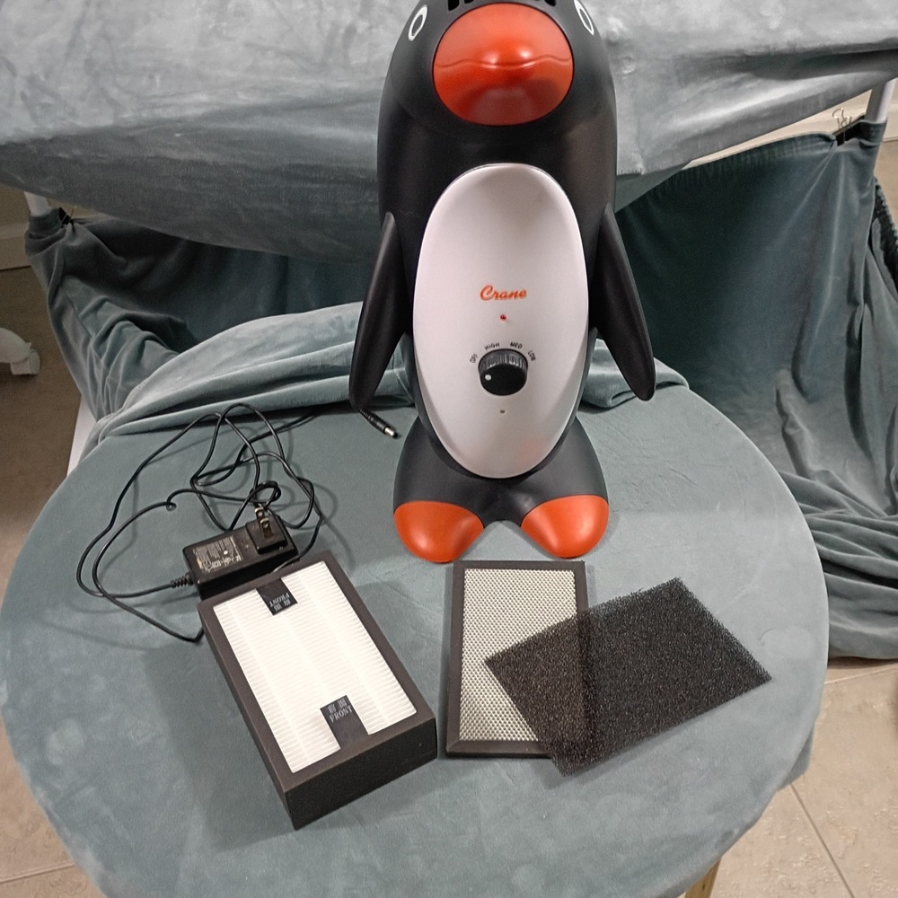 Crane Adorable Penguin Air Purifier EE-5065 HEPA Type Filter Nursery Kids Room